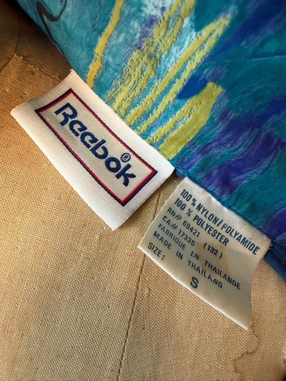 VINTAGE Reebok Jacket Womens Small, Blue Green Windbreaker retro, 1990s - Picture 7 of 9